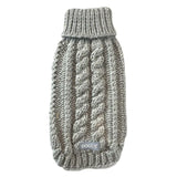 Cable Knit Dog Jumper: Grey