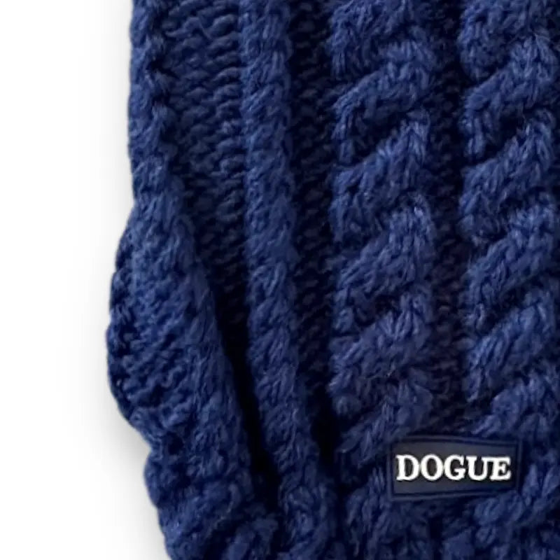 Cable Knit Dog Jumper: Navy